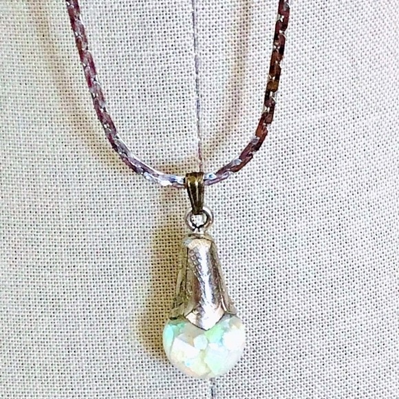 Vintage Abalone Bracelet & Glitter Globe Pendant Necklace - Picture 3 of 15